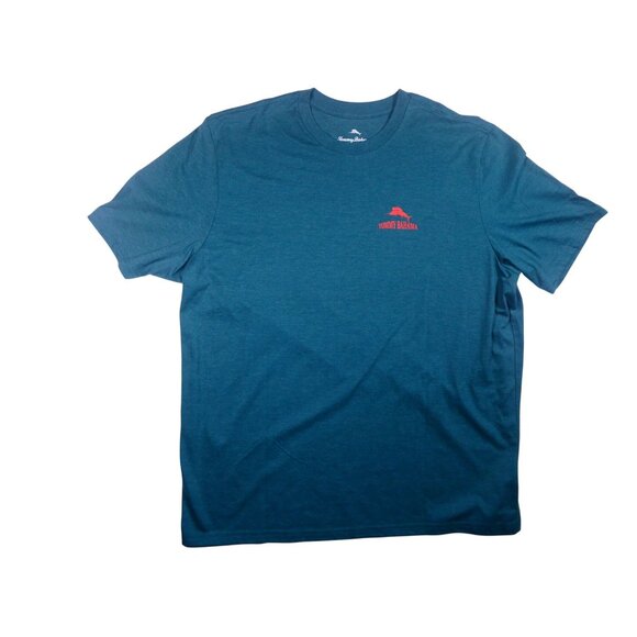Tommy Bahama Men's Jungle All The Way Deep Teal Green T-Shirt Size XL - Picture 1 of 6